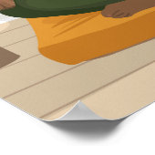 Schöne schwarze Kurvin meditiert Poster (Ecke)