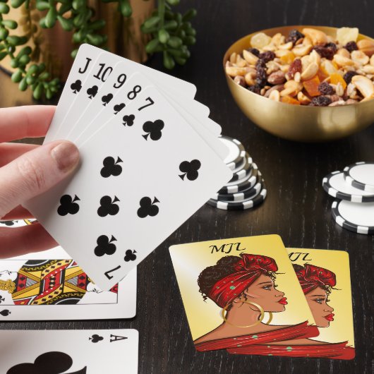 Schöne Schwarze Lady Spielkarten (In Situ)