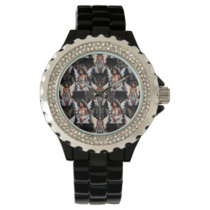 Schöne schwarze Mädchen-Engel-Musterdesign -Dunkel Armbanduhr