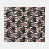 Schöne schwarze Mädchen-Engel-Musterdesign -Dunkel Fleecedecke (Vorderseite (Horizontal))