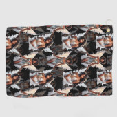 Schöne schwarze Mädchen-Engel-Musterdesign -Dunkel Golfhandtuch (Horizontal)