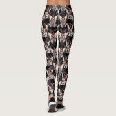 Schöne schwarze Mädchen-Engel-Musterdesign -Dunkel Leggings (Rückseite)