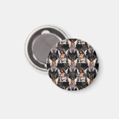 Schöne schwarze Mädchen-Engel-Musterdesign -Dunkel Magnet (Vorderseite/Rückseite)