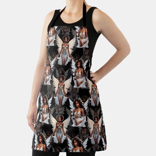 Schöne schwarze Mädchen-Engel-Musterdesign -Dunkel Schürze