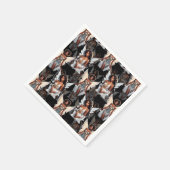 Schöne schwarze Mädchen-Engel-Musterdesign -Dunkel Serviette (Ecke)