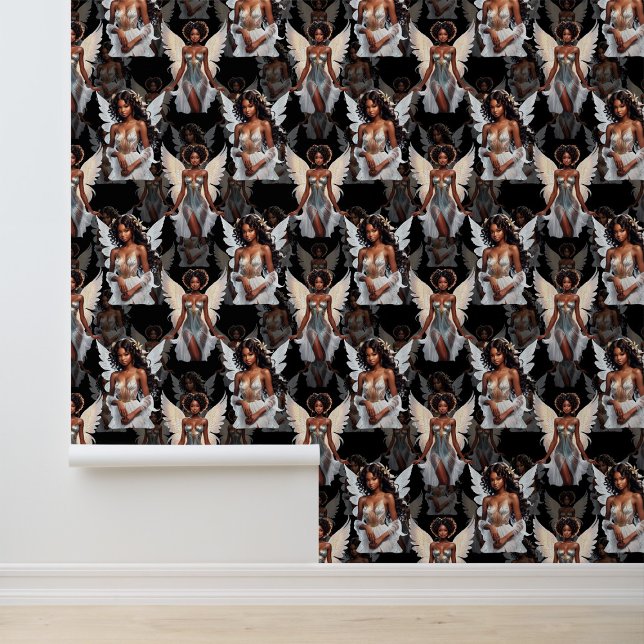 Schöne schwarze Mädchen-Engel-Musterdesign -Dunkel Tapete (Von Creator hochgeladen)