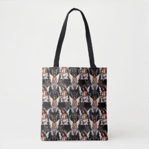 Schöne schwarze Mädchen-Engel-Musterdesign -Dunkel Tasche
