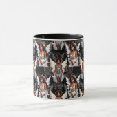 Schöne schwarze Mädchen-Engel-Musterdesign -Dunkel Tasse (Zentrum)