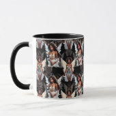 Schöne schwarze Mädchen-Engel-Musterdesign -Dunkel Tasse (Links)