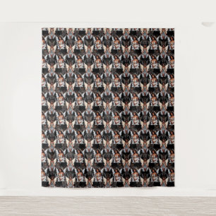 Schöne schwarze Mädchen-Engel-Musterdesign -Dunkel Wandteppich
