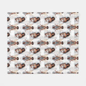 Schöne schwarze Mädchen-Engel-Musterdesign Fleecedecke (Vorderseite (Horizontal))