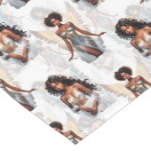 Schöne schwarze Mädchen-Engel-Musterdesign Kurzer Tischläufer (Ecke)