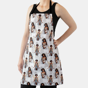 Schöne schwarze Mädchen-Engel-Musterdesign Schürze