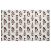 Schöne schwarze Mädchen-Engel-Musterdesign Stoff (Fat Quarter (45,7 x 55,9 cm))