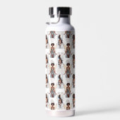 Schöne schwarze Mädchen-Engel-Musterdesign  Trinkflasche (Rechts)