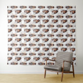 Schöne schwarze Mädchen-Engel-Musterdesign Wandteppich (Beispiel (Horizontal))