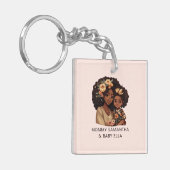 Schöne Schwarze Mama und Tochter (10) Schlüsselanhänger (Vorderseite links)