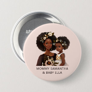 Schöne Schwarze Mama und Tochter (11) Button