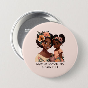 Schöne Schwarze Mama und Tochter (13) Button