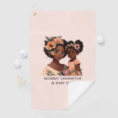 Schöne Schwarze Mama und Tochter (13) Golfhandtuch (Insitu)