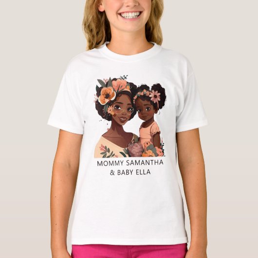 Schöne Schwarze Mama und Tochter (13) T-Shirt (Vorderseite)