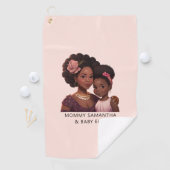 Schöne Schwarze Mama und Tochter (14) Golfhandtuch (Insitu)