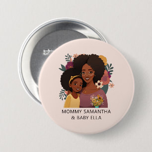 Schöne Schwarze Mama und Tochter (15) Button