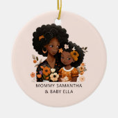 Schöne Schwarze Mama und Tochter (16) Keramik Ornament (Vorne)