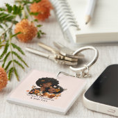 Schöne Schwarze Mama und Tochter (16) Schlüsselanhänger (Vorderseite rechts)