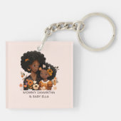 Schöne Schwarze Mama und Tochter (16) Schlüsselanhänger (Rückseite)