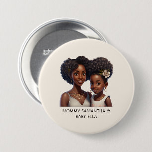 Schöne Schwarze Mama und Tochter (18) Button
