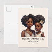 Schöne Schwarze Mama und Tochter (18) Postkarte (Vorne/Hinten)