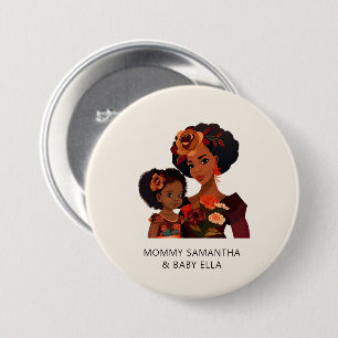 Schöne Schwarze Mama und Tochter (20) Button