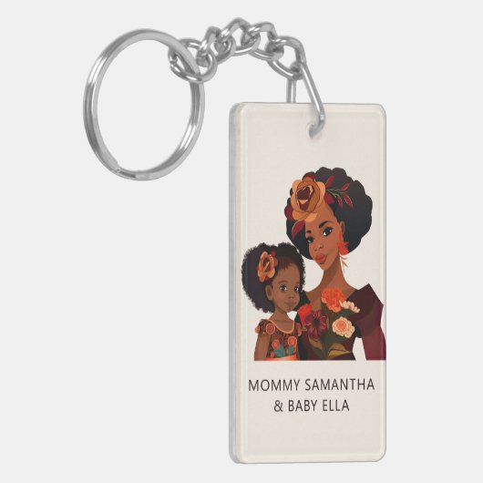Schöne Schwarze Mama und Tochter (20) Schlüsselanhänger (Vorderseite links)