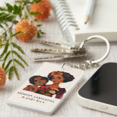 Schöne Schwarze Mama und Tochter (20) Schlüsselanhänger (Vorderseite rechts)