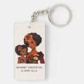 Schöne Schwarze Mama und Tochter (20) Schlüsselanhänger (Rückseite)