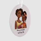 Schöne Schwarze Mama und Tochter (22) Ornament (Vorderseite)