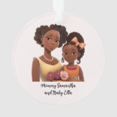 Schöne Schwarze Mama und Tochter (22) Ornament (Rückseite)