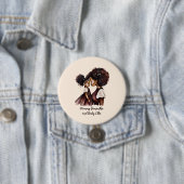 Schöne Schwarze Mama und Tochter (24) Button (Beispiel)
