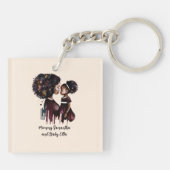 Schöne Schwarze Mama und Tochter (25) Schlüsselanhänger (Rückseite)