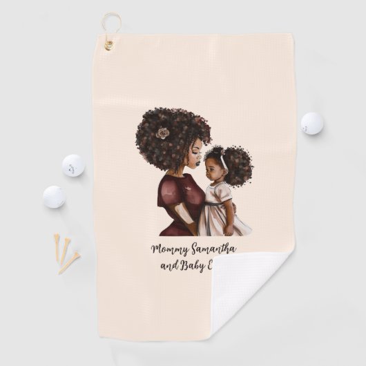 Schöne Schwarze Mama und Tochter (26) Golfhandtuch (Insitu)