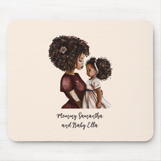 Schöne Schwarze Mama und Tochter (26) Mousepad (Vorne)