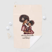 Schöne Schwarze Mama und Tochter (27) Golfhandtuch (Insitu)