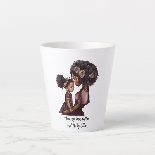 Schöne Schwarze Mama und Tochter (28) Milchtasse (Vorderseite)