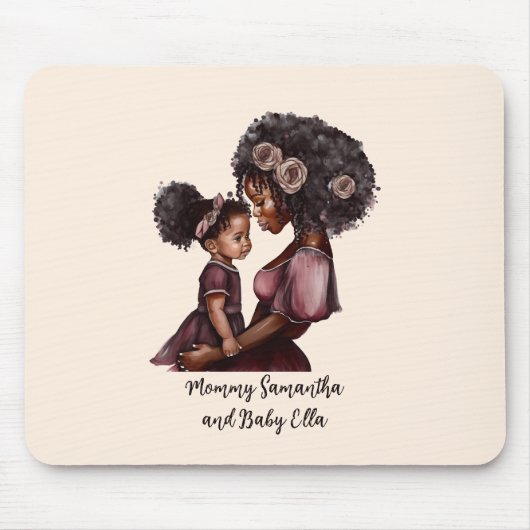 Schöne Schwarze Mama und Tochter (28) Mousepad (Vorne)