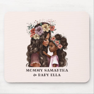 Schöne Schwarze Mama und Tochter (2) Mousepad