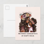 Schöne Schwarze Mama und Tochter (2) Postkarte (Vorne/Hinten)