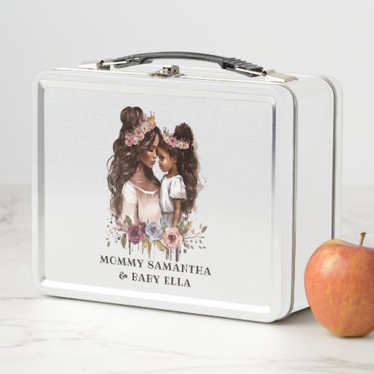 Schöne Schwarze Mama und Tochter (5) Metall Brotdose (Beispiel)