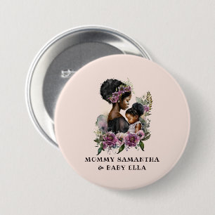 Schöne Schwarze Mama und Tochter (6) Button