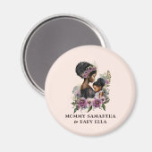 Schöne Schwarze Mama und Tochter (6) Magnet (Vorderseite/Rückseite)